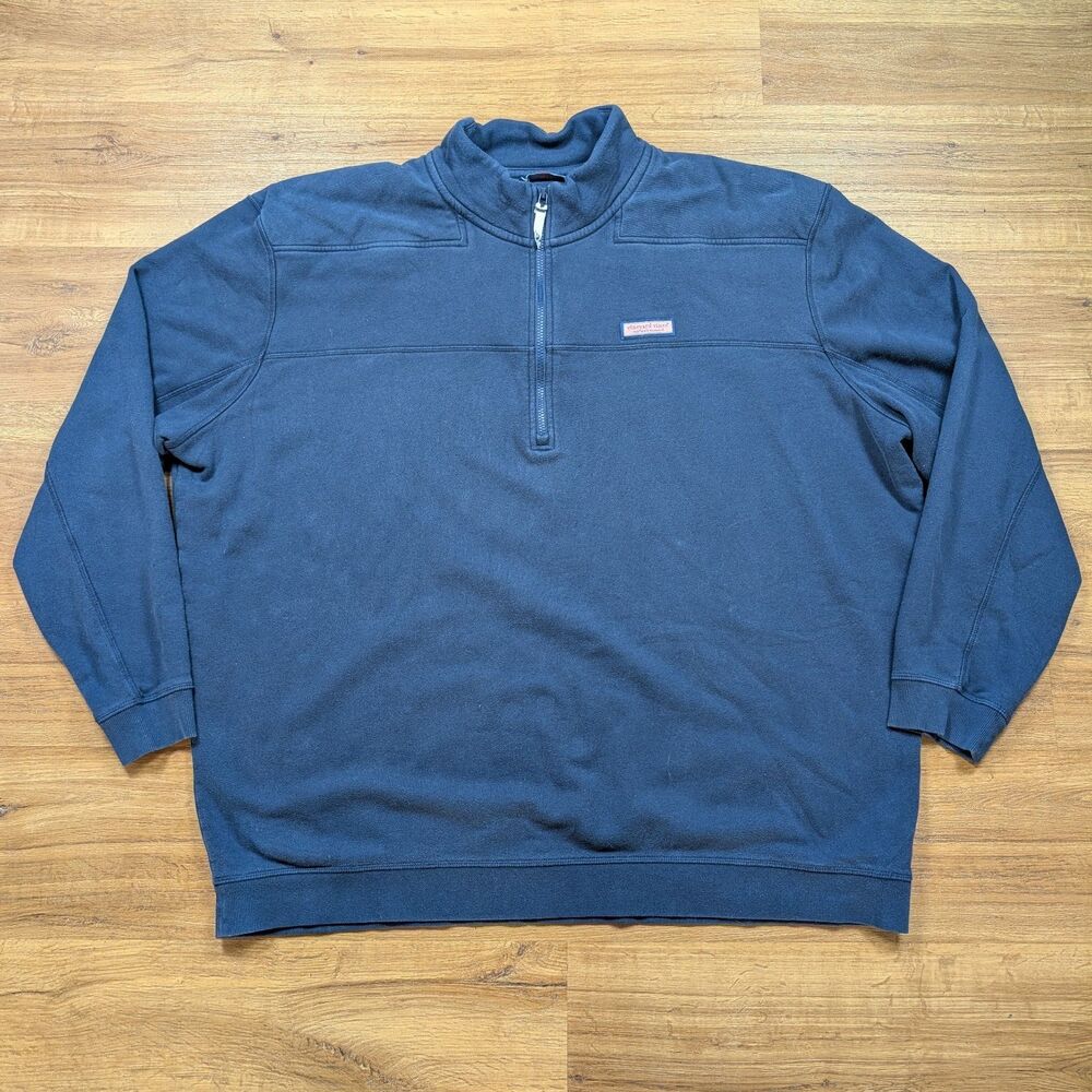 Vineyard Vines 1/4 Zip Pullover Sweater Men's Size 4XLT Blue Preppy Old Money